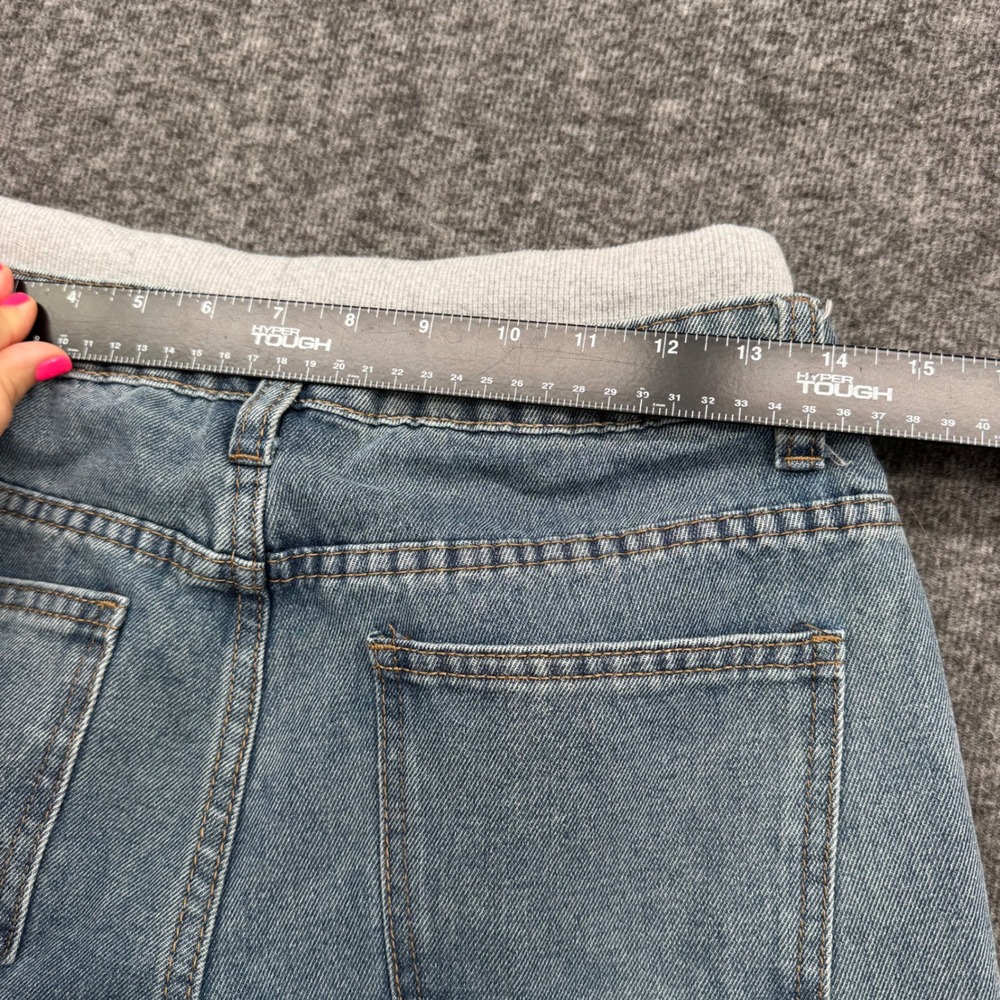 SHEIN Girls Wide Leg Distressed Denim Jeans Light Wash Drawstring Waist Size 14Y - Picture 5 of 10